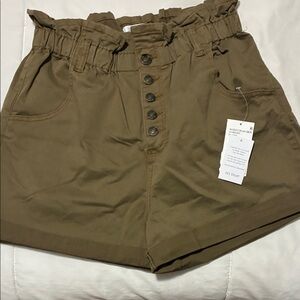STS Blue High Waist Brown Button Shorts